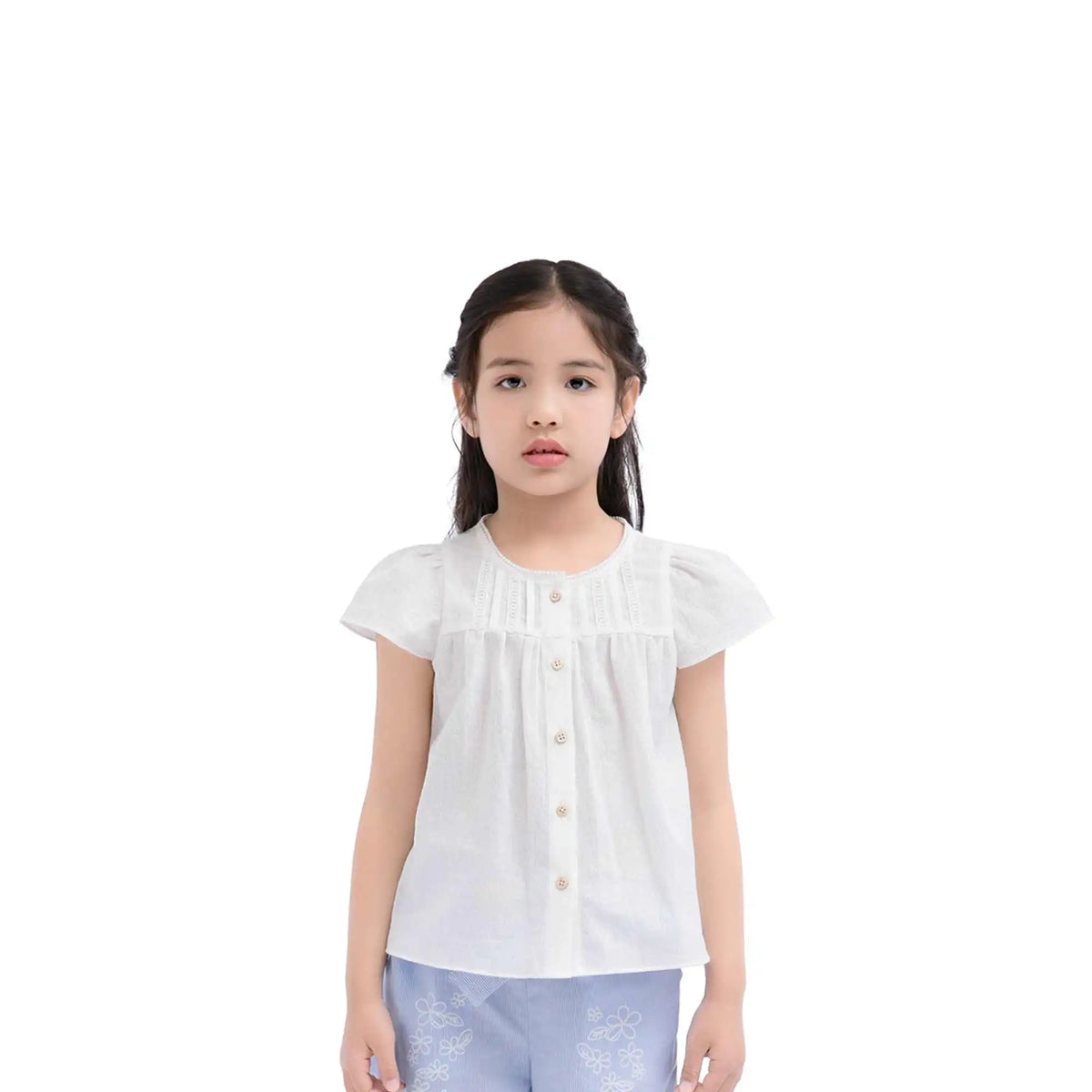 Plain Casual Shirt For Girls 100 | 3Y White 100 | 3Y,37,60.4,10.7, Image