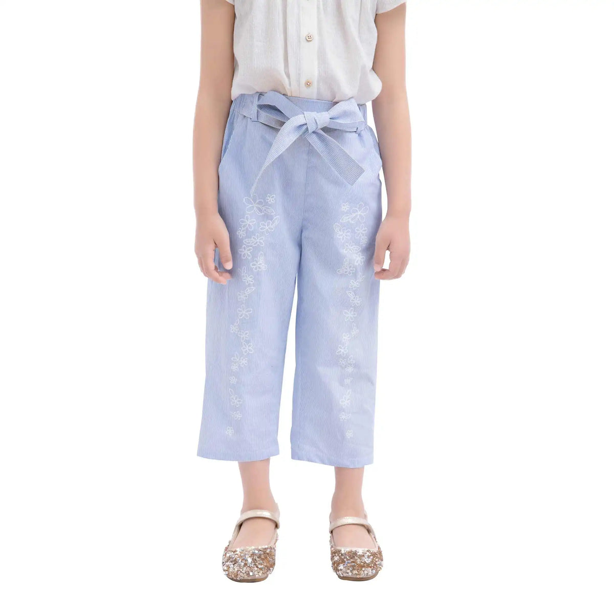 Ordinary Casual Pants For Girls 100 | 3Y Blue Stripes 100 | 3Y,52.5,46,44.3,73 Image