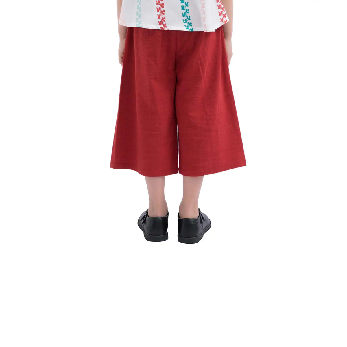 Wide-Leg Casual Pants For Girls 110 | 4-5Y Maroon 110 | 4-5Y,52,48,47,78 Image