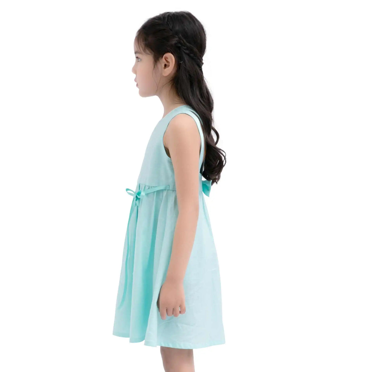 Plain Casual Dress For Girls 130 | 7-8Y Light Blue 130 | 7-8Y,75,71.2,,66 Image