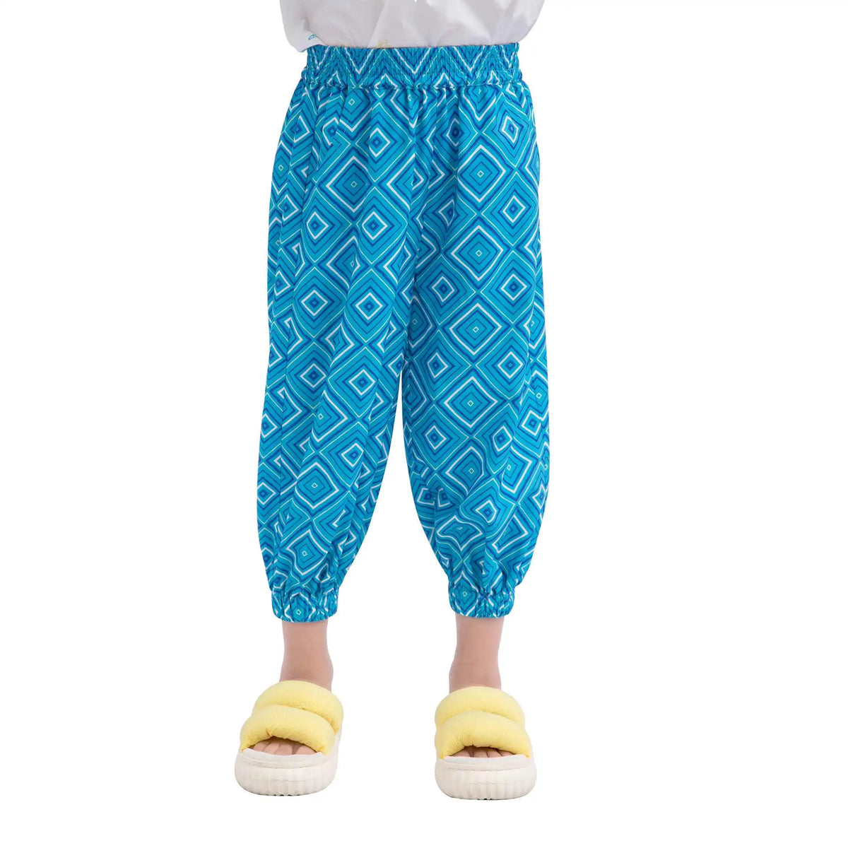 Ankle-Tied Casual Pants For Girls 100 | 3Y Blue 100 | 3Y,52.5,46,45.2,73 Image