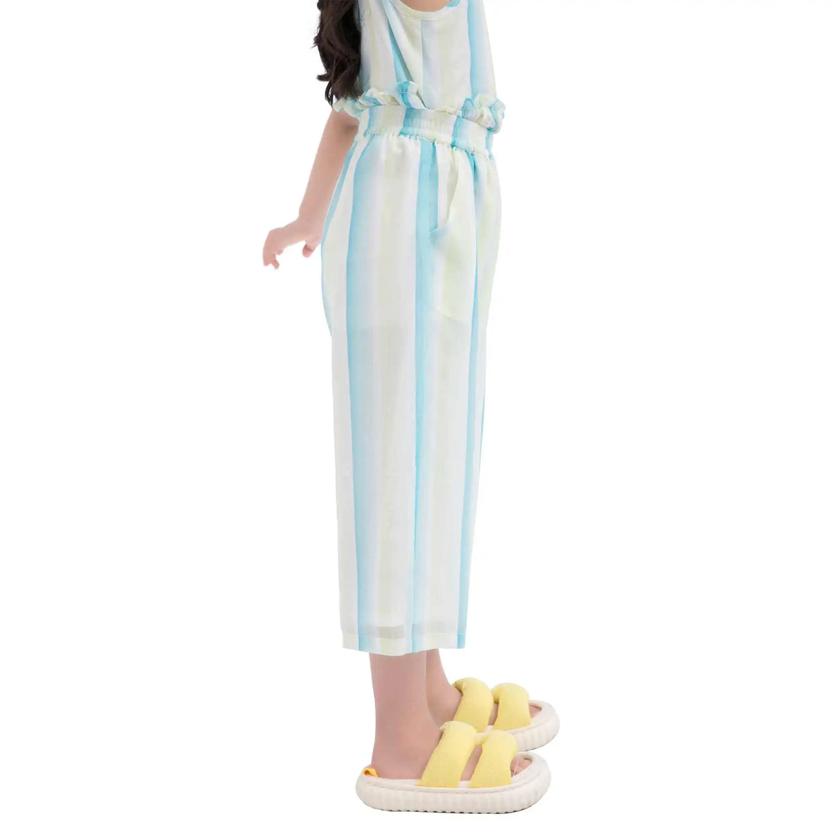 Wide-Leg Casual Pants For Girls 130 | 7-8Y Light Blue 130 | 7-8Y,69,52,55.6,88 Image