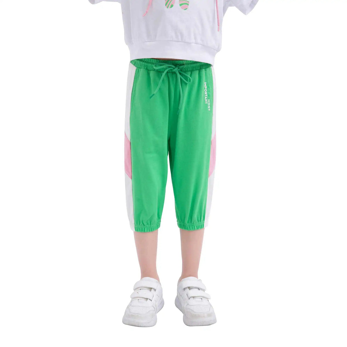 Ankle-Tied Sport Pants For Girls 110 | 4-5Y Green 110 | 4-5Y,45,48,43.5,71 Image