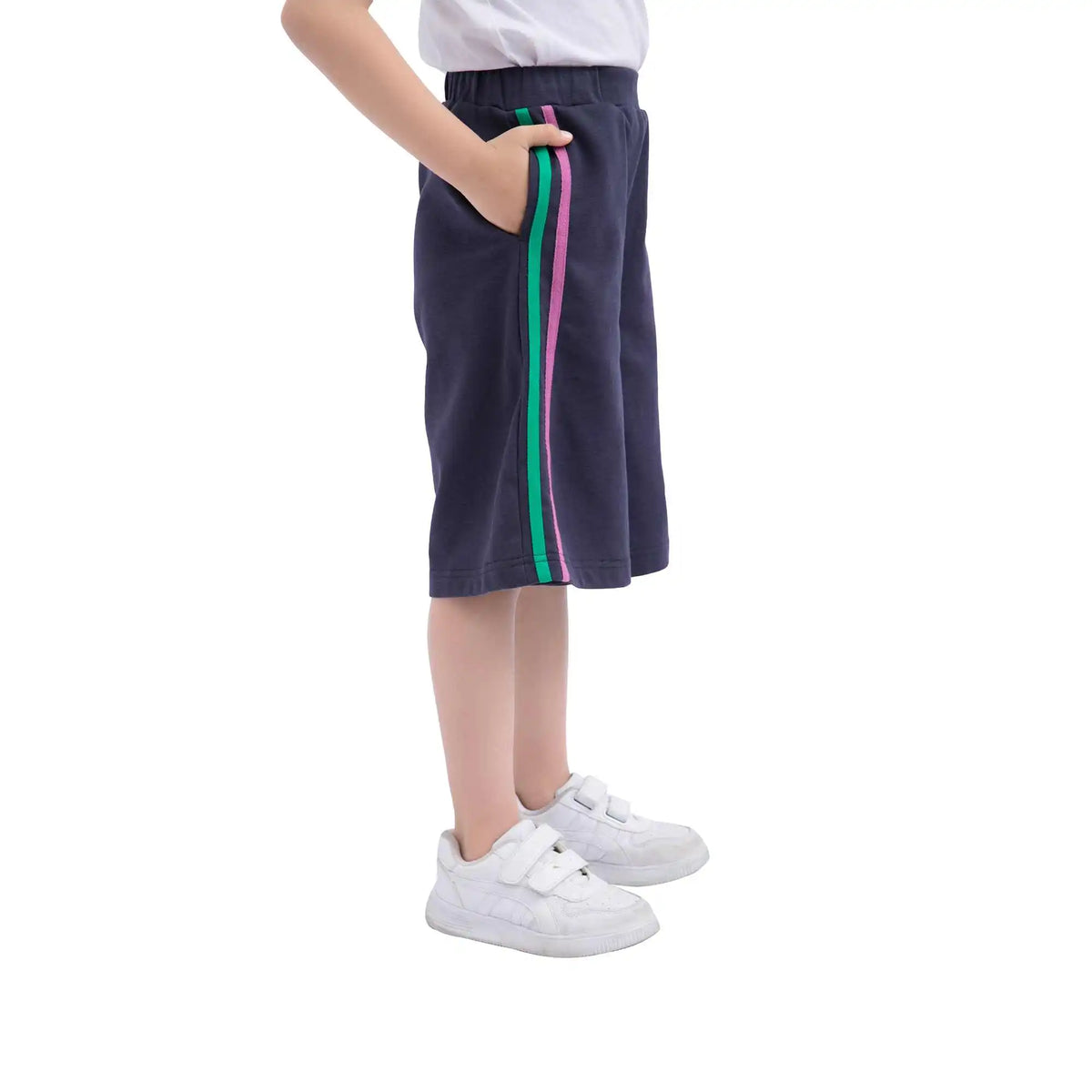 Wide-Leg Sport Pants For Girls 130 | 7-8Y Navy 130 | 7-8Y,53,52,55.5,79 Image