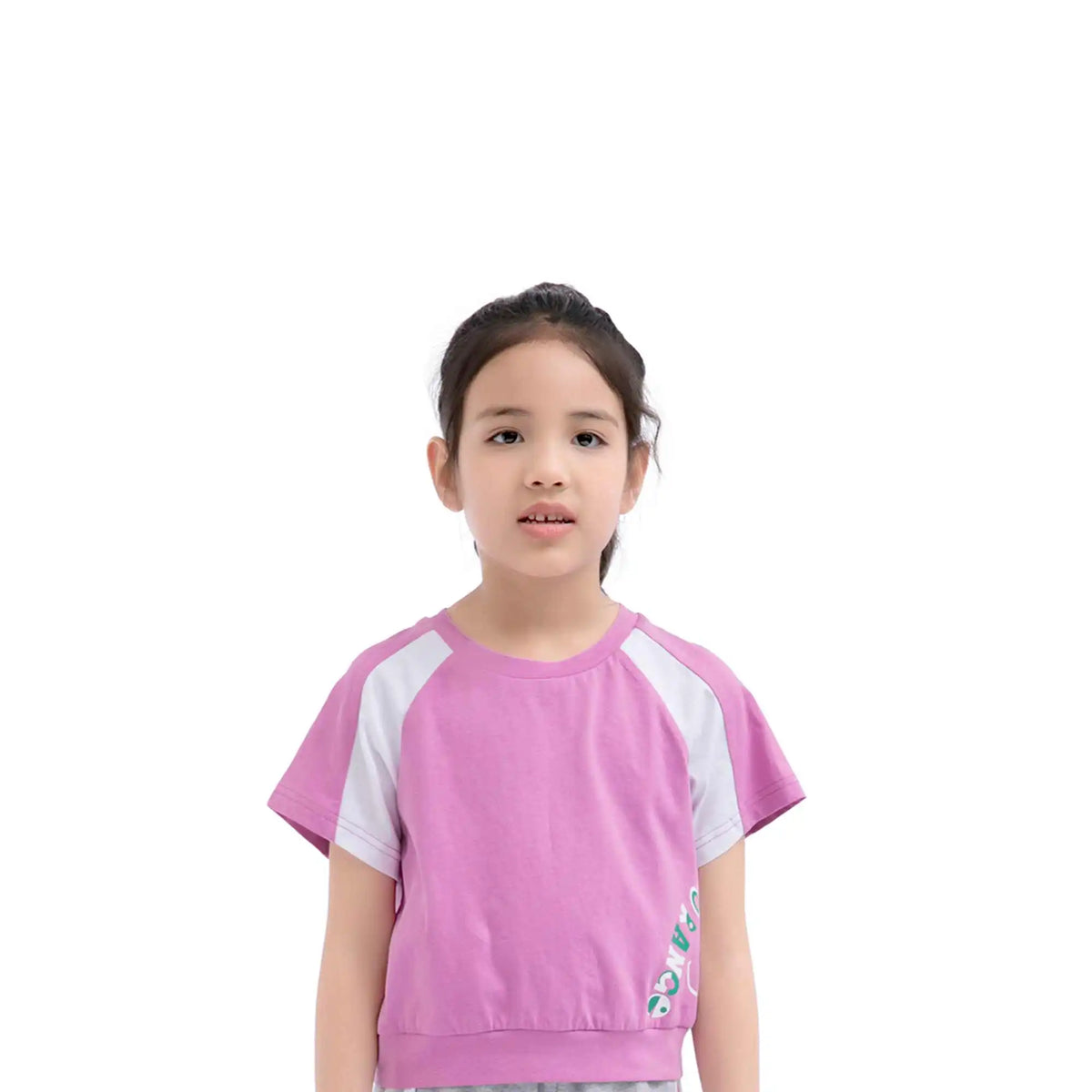 color blocked sport t shirt for girls image