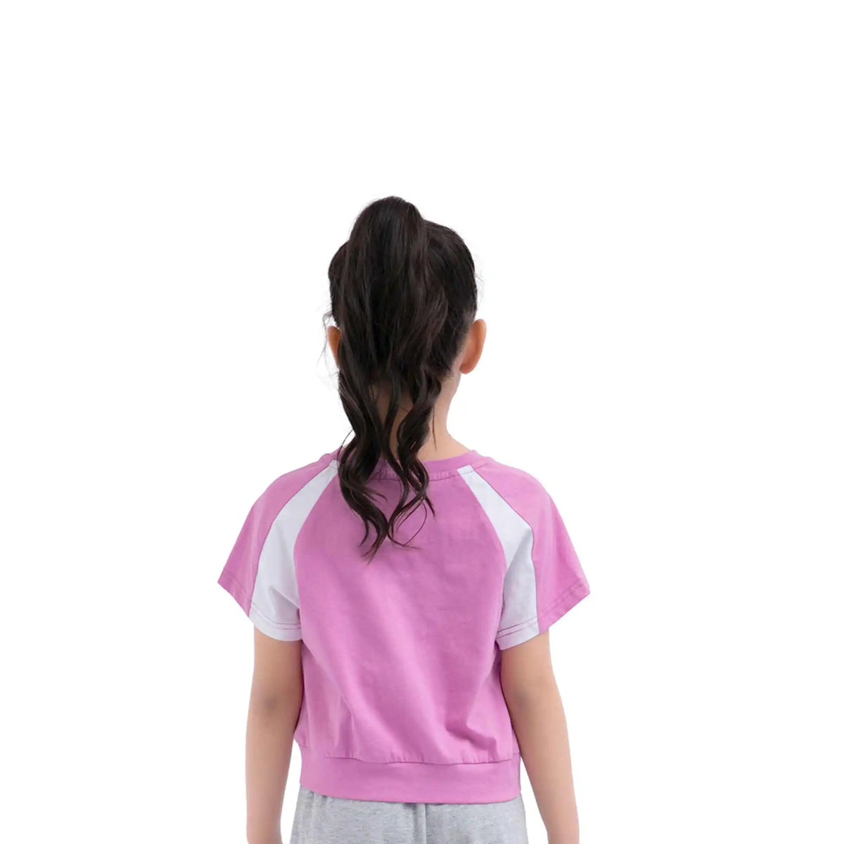 color blocked sport t shirt for girls image