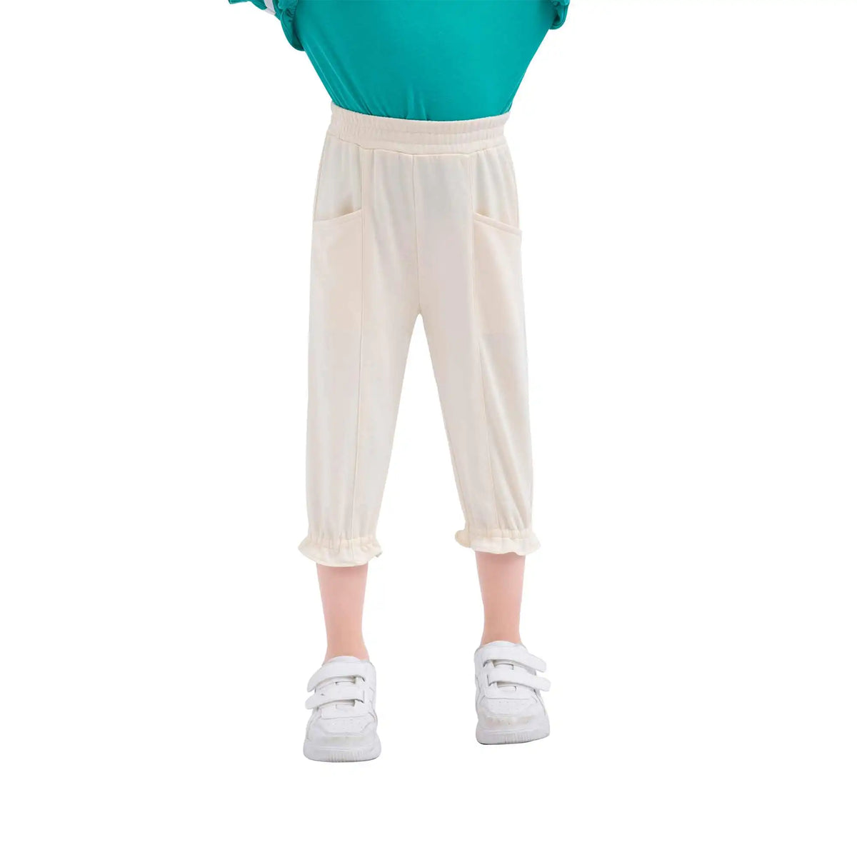 Ankle-Tied Sport Pants For Girls 110 | 4-5Y Beige 110 | 4-5Y,52,48,44,71 Image