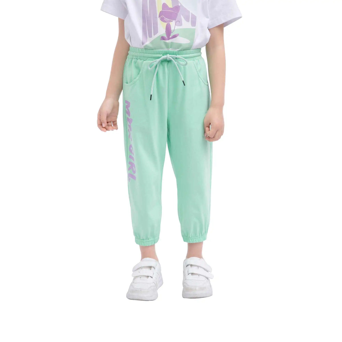 Ankle-Tied Sport Pants For Girls 110 | 4-5Y Light Green 110 | 4-5Y,58,48,44,71 Image