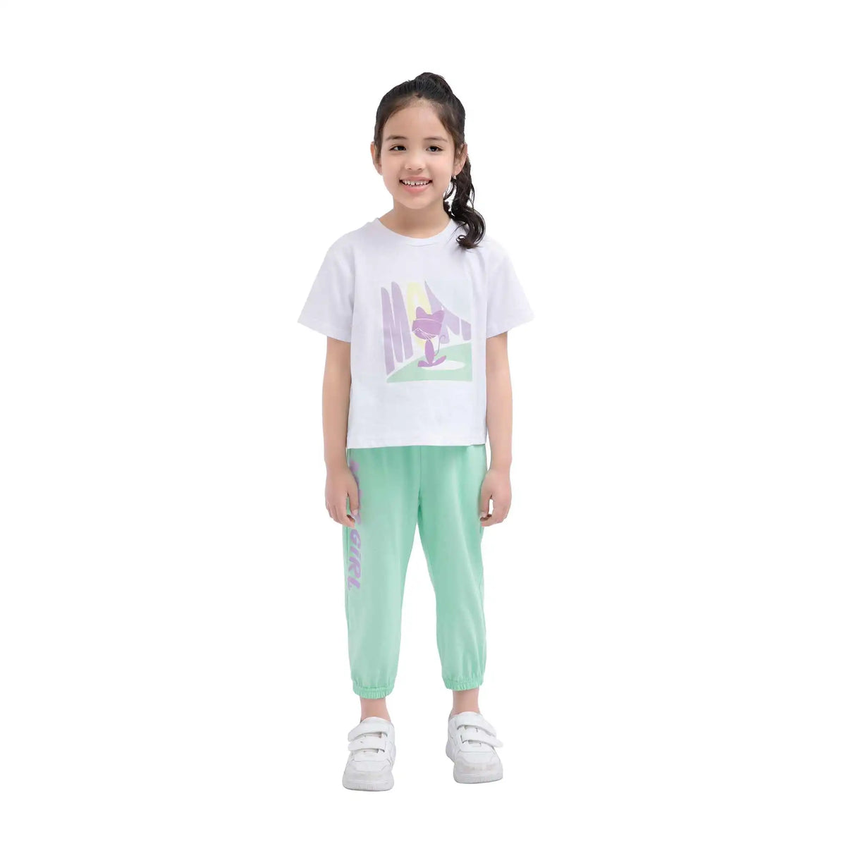 Ankle-Tied Sport Pants For Girls 130 | 7-8Y Light Green 130 | 7-8Y,69,52,48.6,79 Image