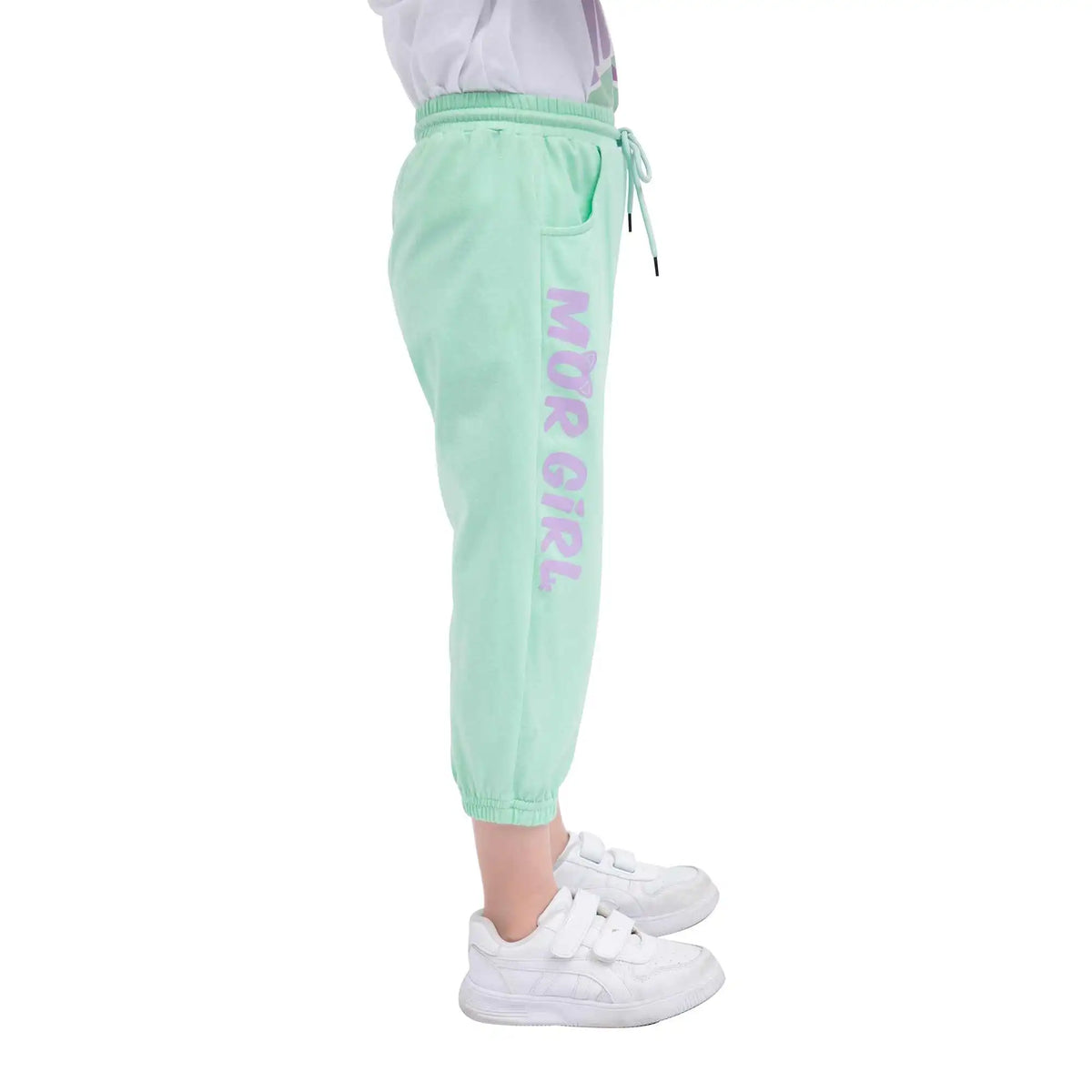 Ankle-Tied Sport Pants For Girls 140 | 8-9Y Light Green 140 | 8-9Y,74.5,54,50.8,83 Image