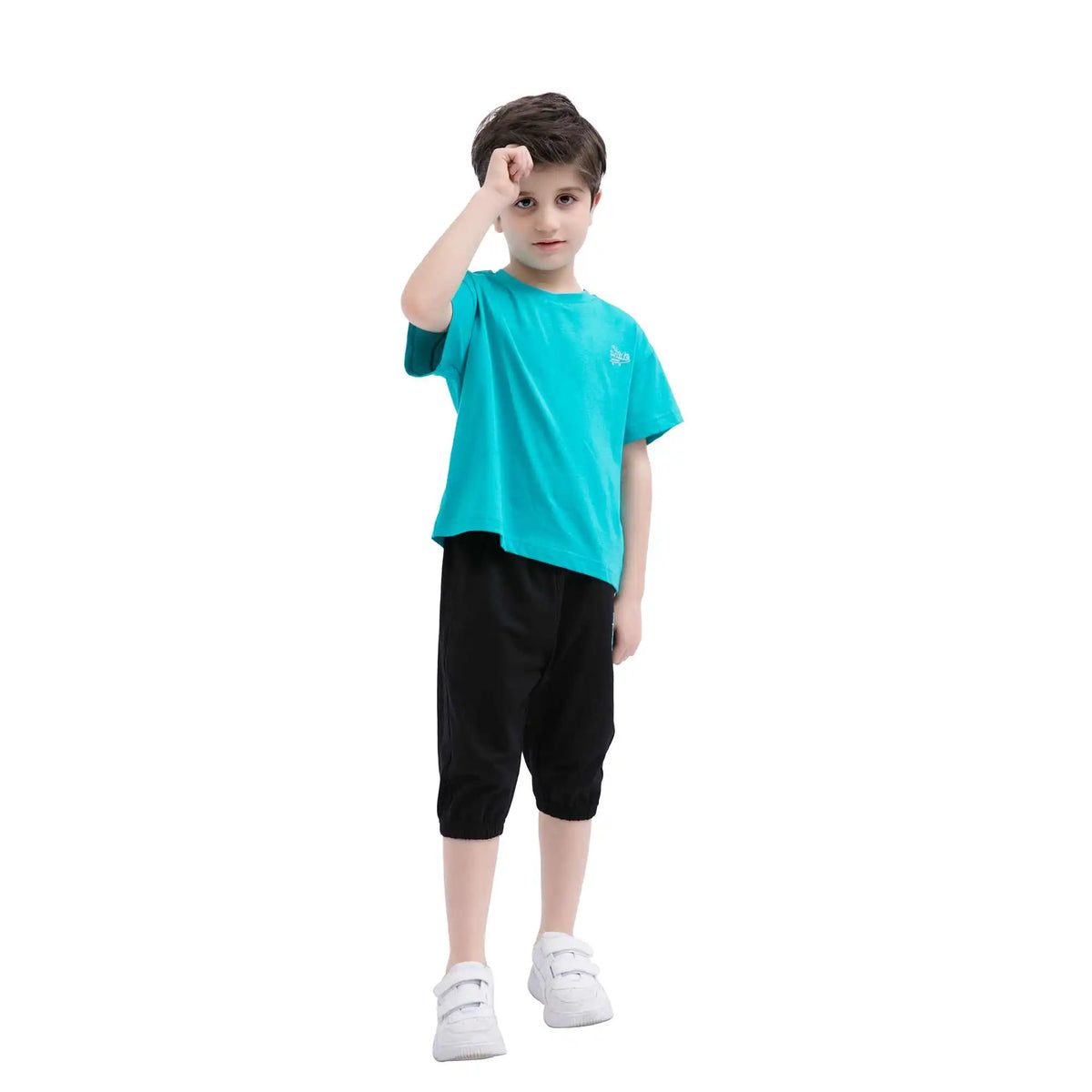 Ankle-Tied Sport Pants For Boys 120 | 5-6Y Black 120 | 5-6Y,49.5,50,49.8,83 Image