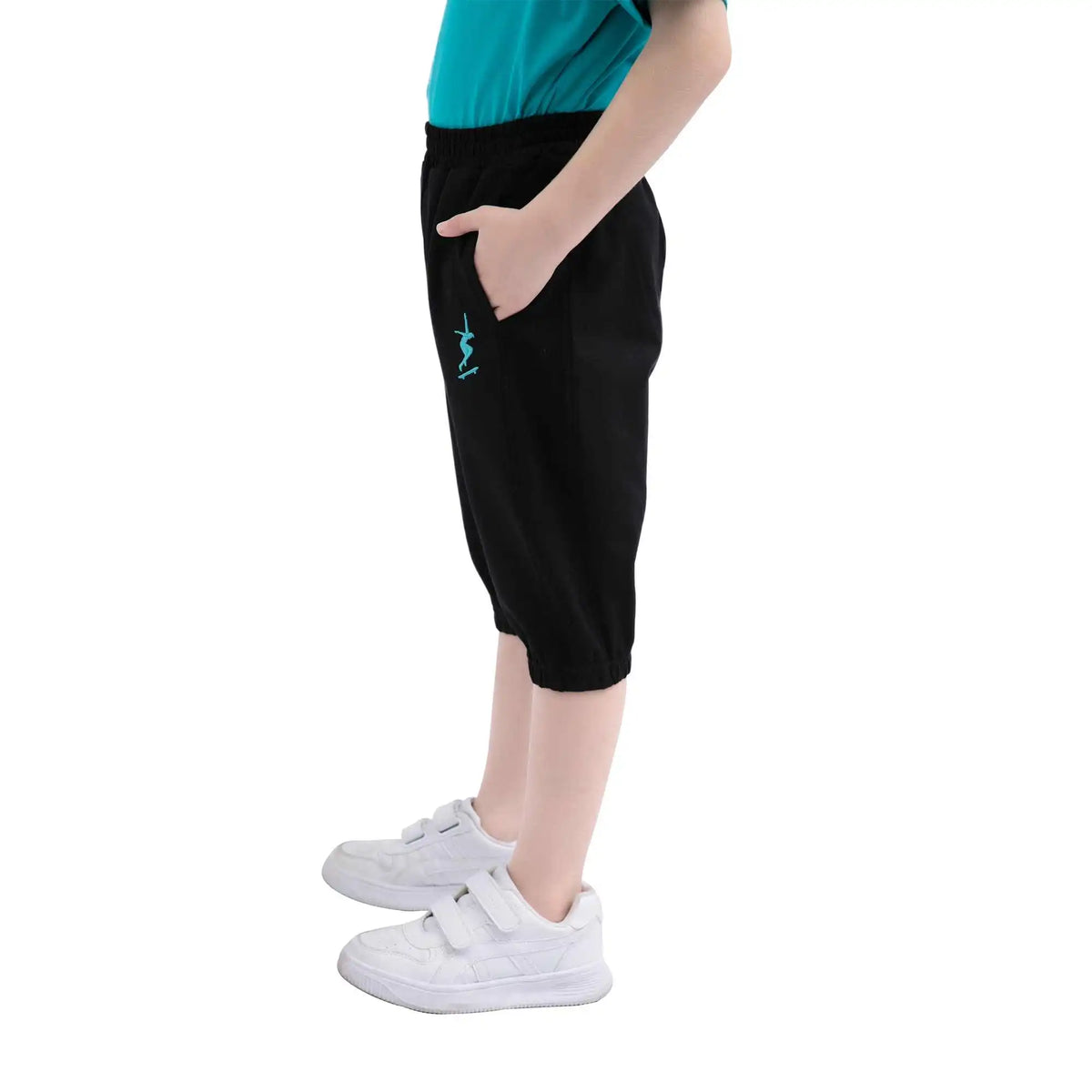 Ankle-Tied Sport Pants For Boys 130 | 7-8Y Black 130 | 7-8Y,54,52,52.6,88 Image