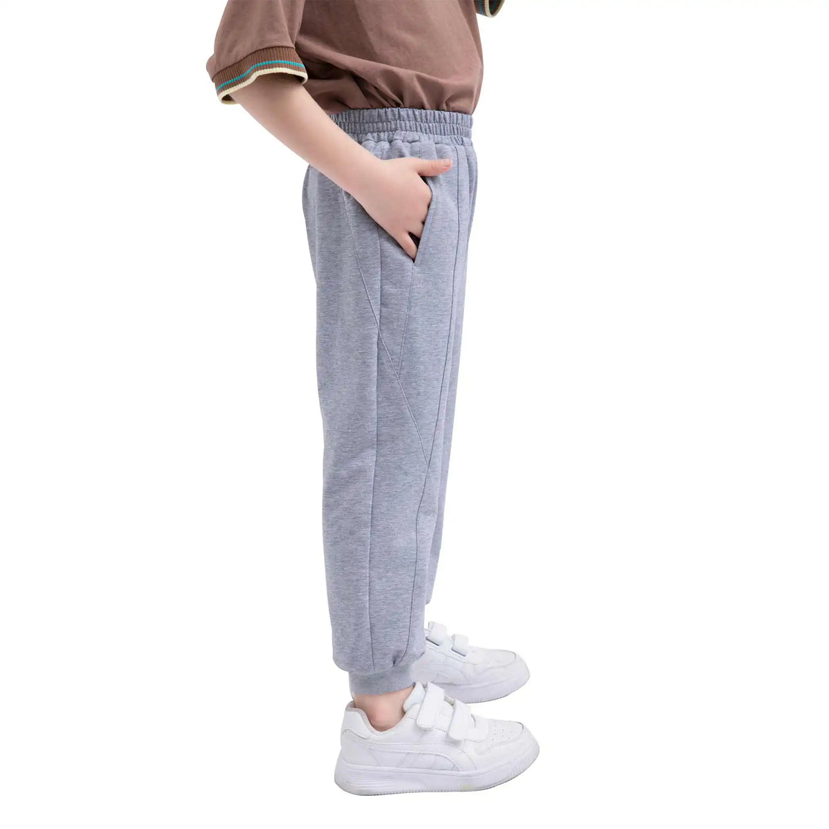 Ankle-Tied Sport Pants For Boys 130 | 7-8Y Gray 130 | 7-8Y,75,52,52.6,88 Image