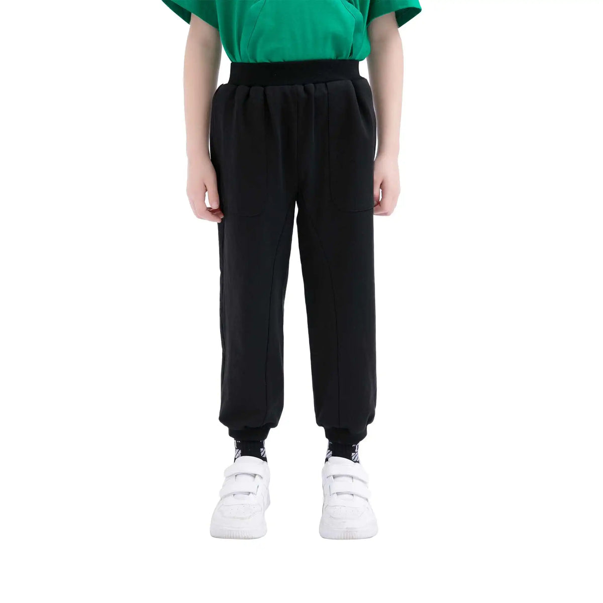 Ankle-Tied Sport Pants For Boys 100 | 3Y Black 100 | 3Y,52,46,45.2,73 Image