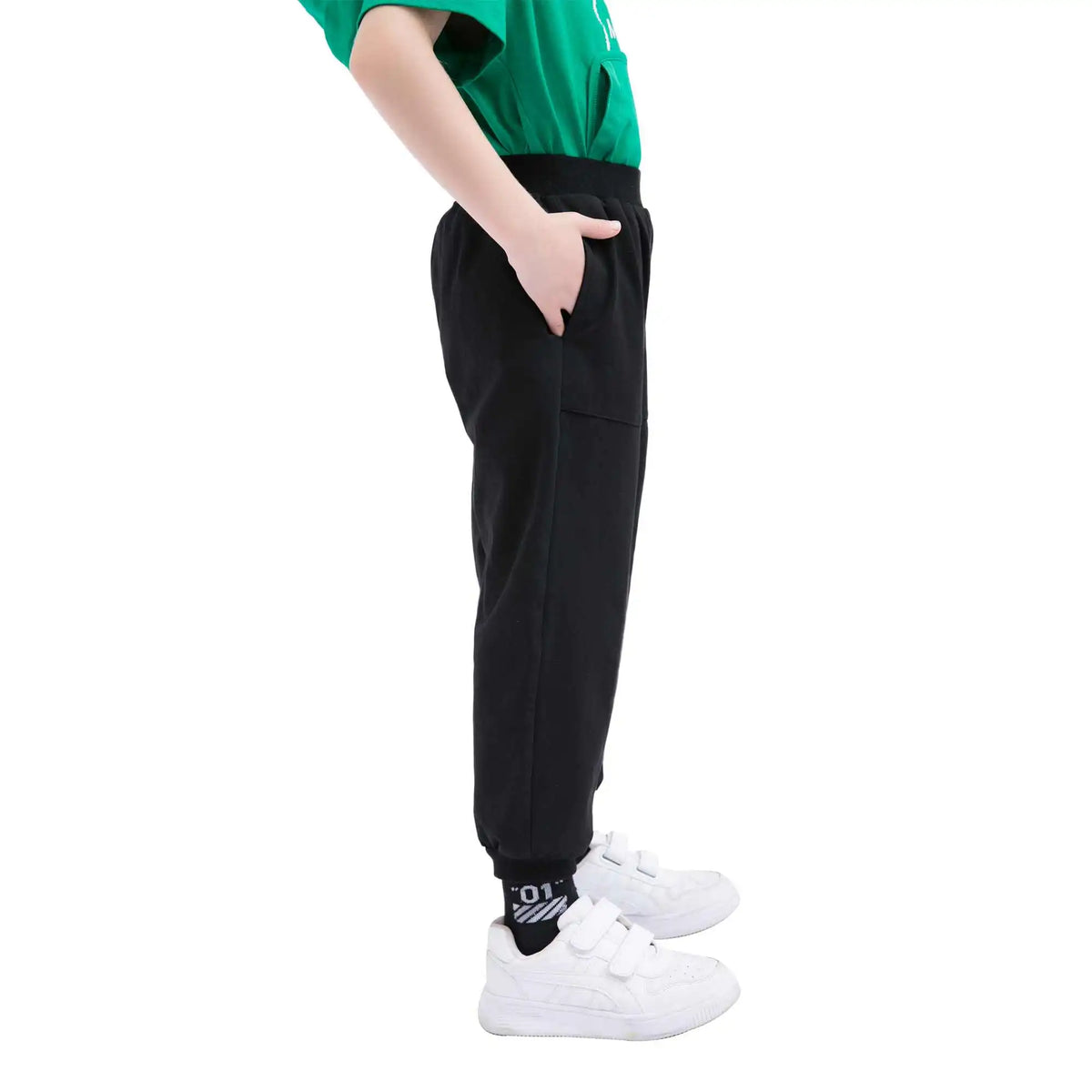 Ankle-Tied Sport Pants For Boys 130 | 7-8Y Black 130 | 7-8Y,70,52,53.6,88 Image