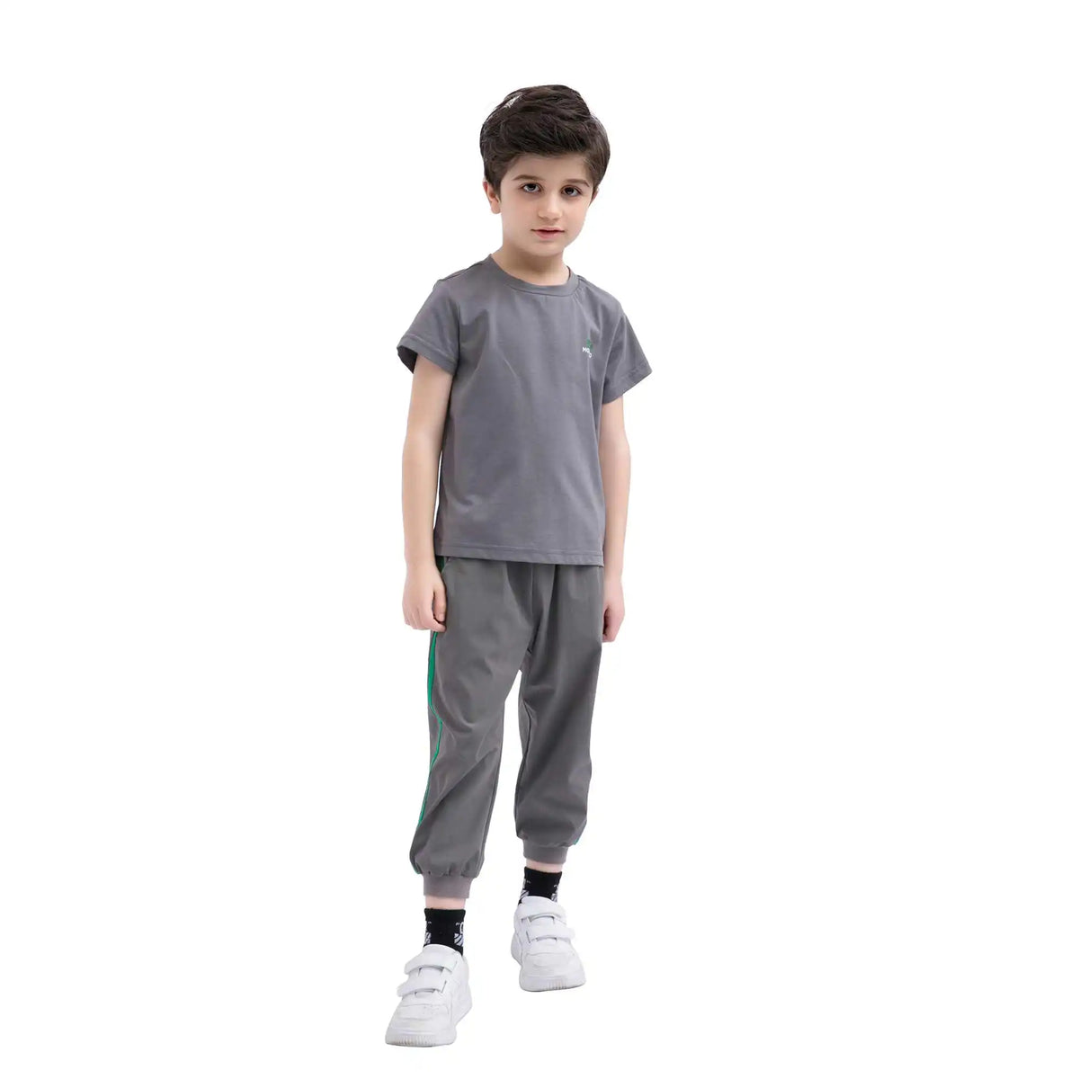 Ankle-Tied Sport Pants For Boys 120 | 5-6Y Gray 120 | 5-6Y,64,50,50.8,83 Image