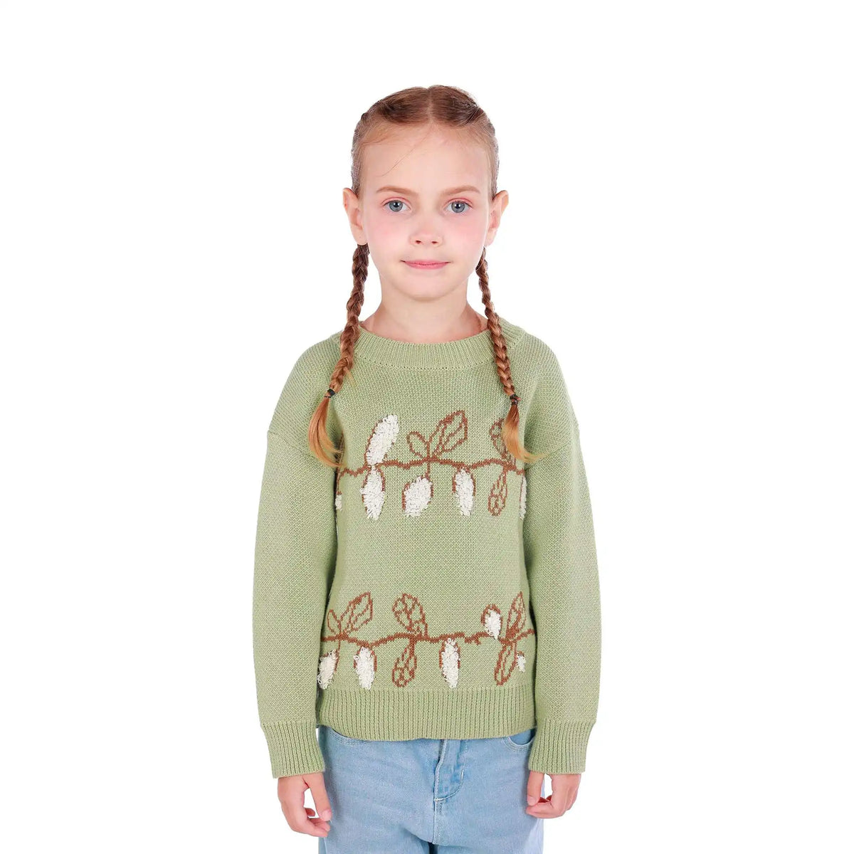 Elegant Sweater For Girls 130 | 7-8Y Light Green 130 | 7-8Y,50,74,39, Image