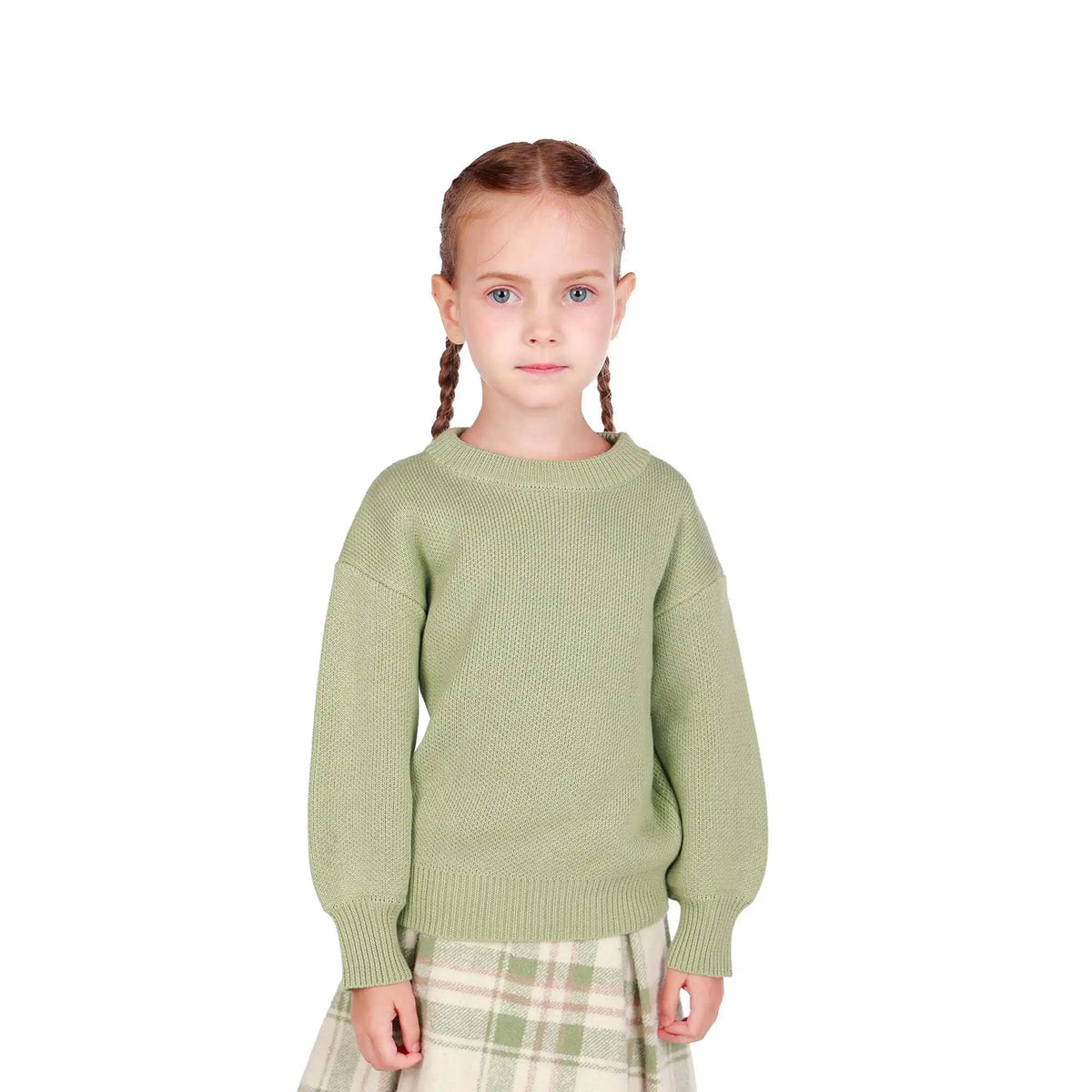 Plain Elegant Sweater For Girls 100 | 3Y Light Green 100 | 3Y,39.5,62,30, Image