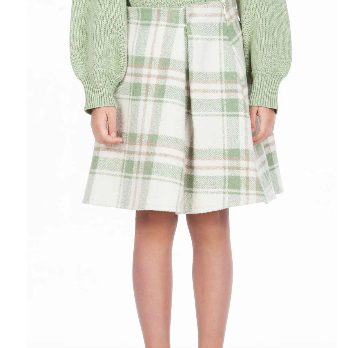 Skater Elegant Skirt For Girls 100 | 3Y Green Checks 100 | 3Y,32,49,, Image