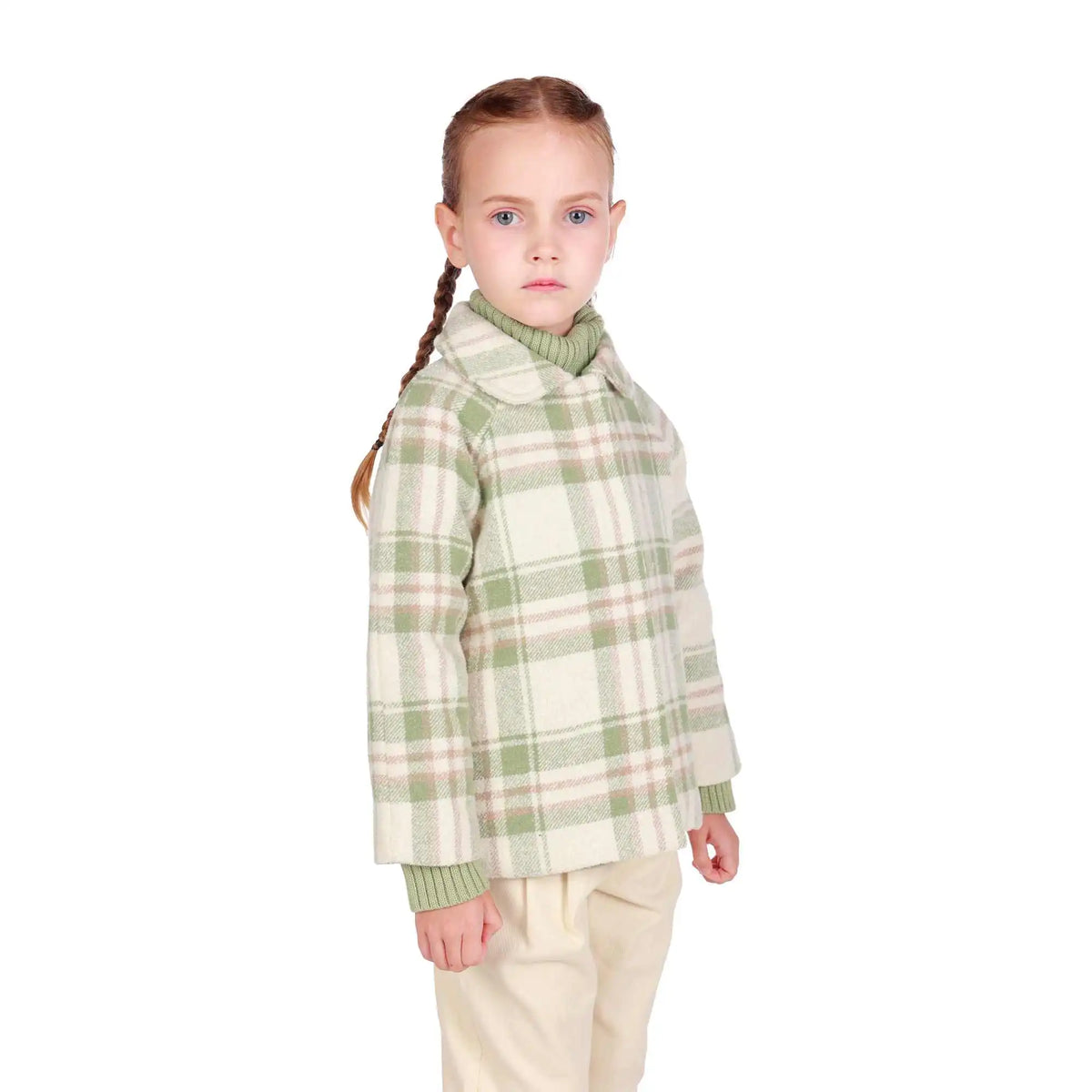 checked elegant jacket for girls image