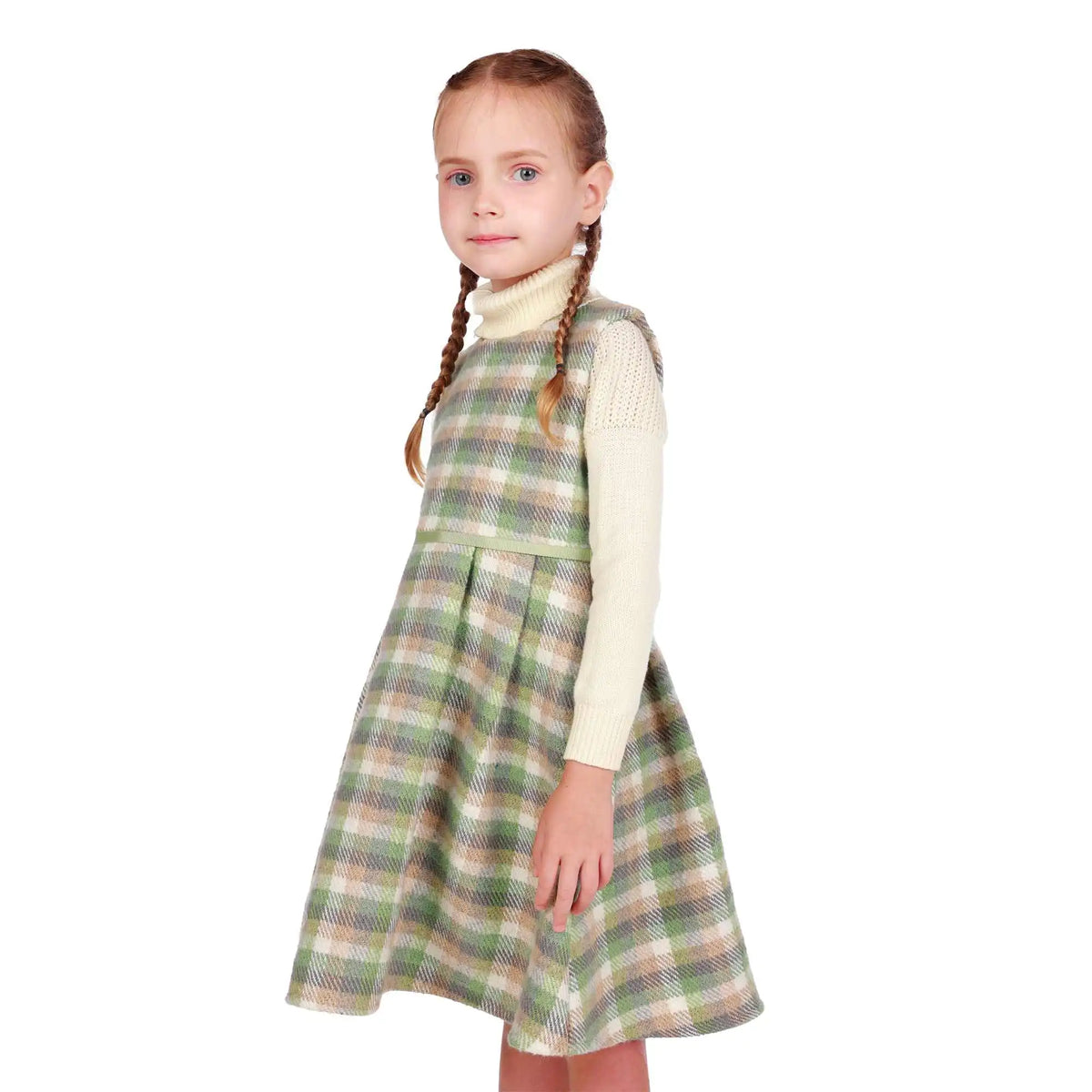 Checked Elegant Dress For Girls Image