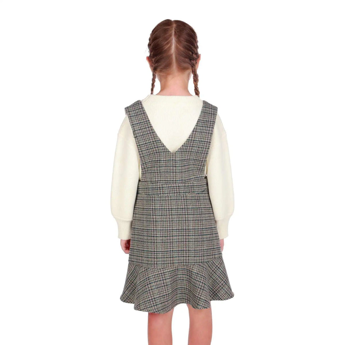 Checked Elegant Dress For Girls Image