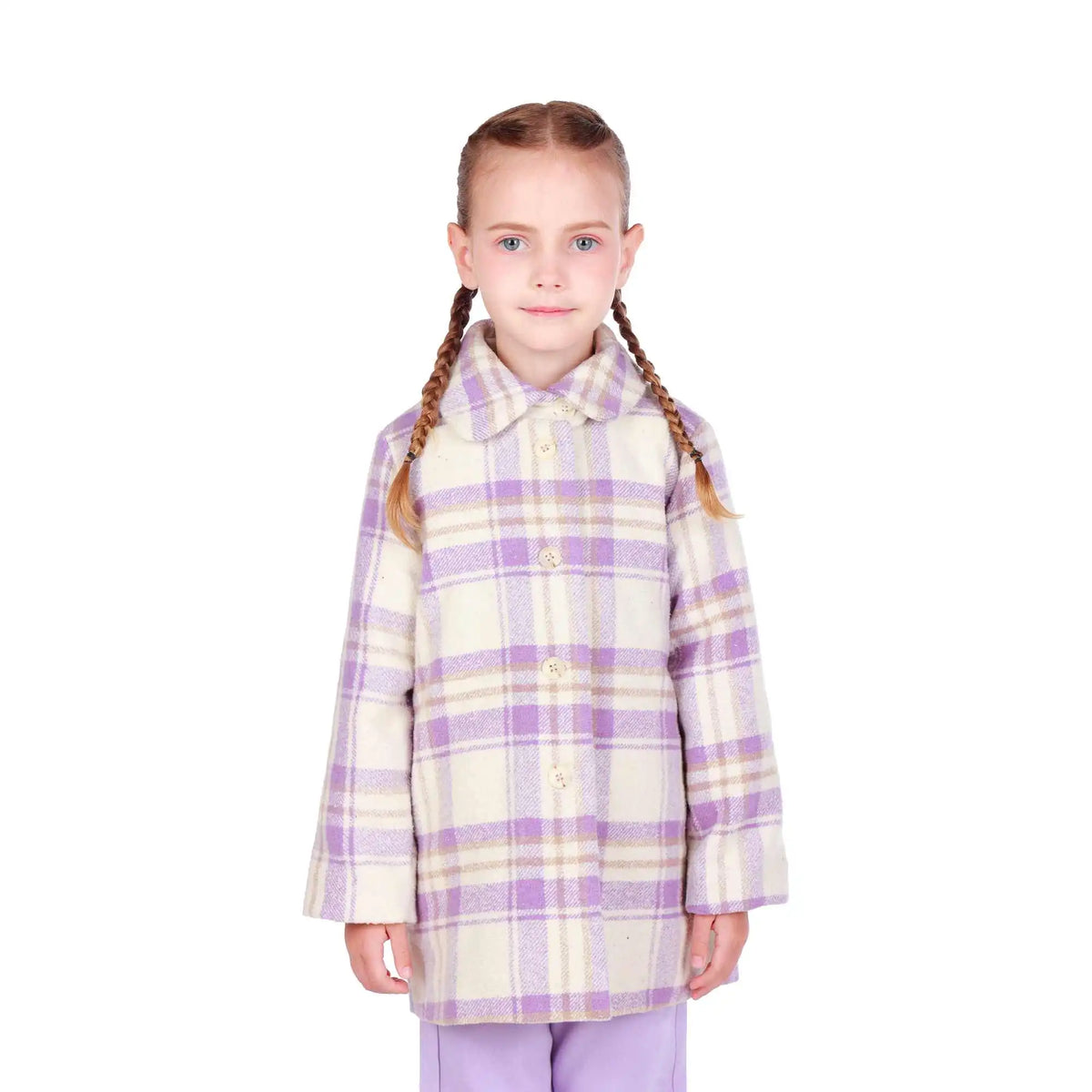 checked elegant jacket for girls image