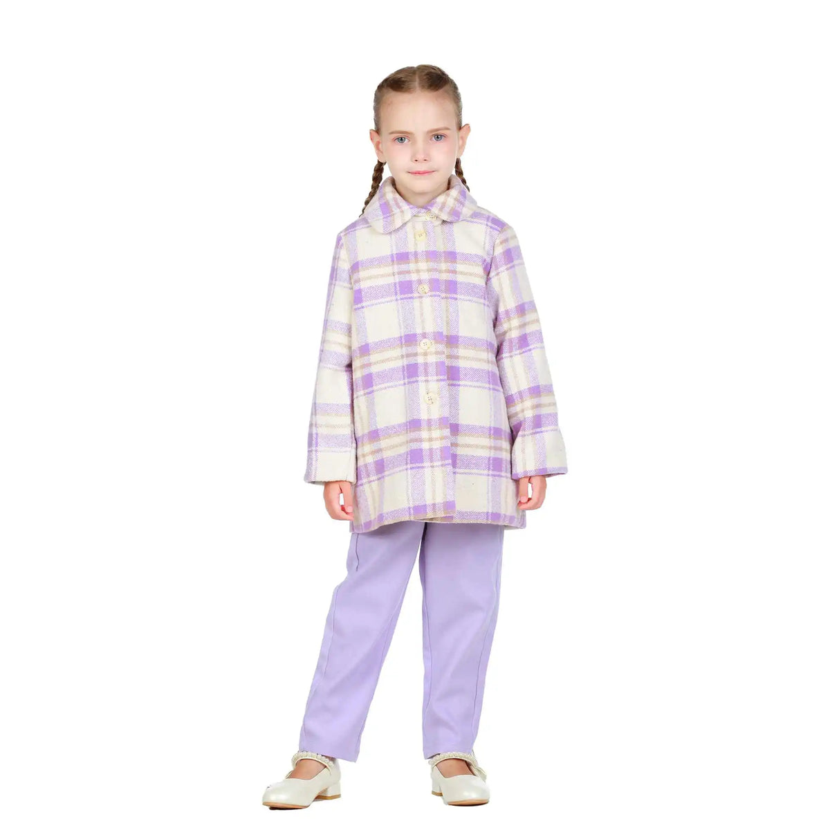 checked elegant jacket for girls image