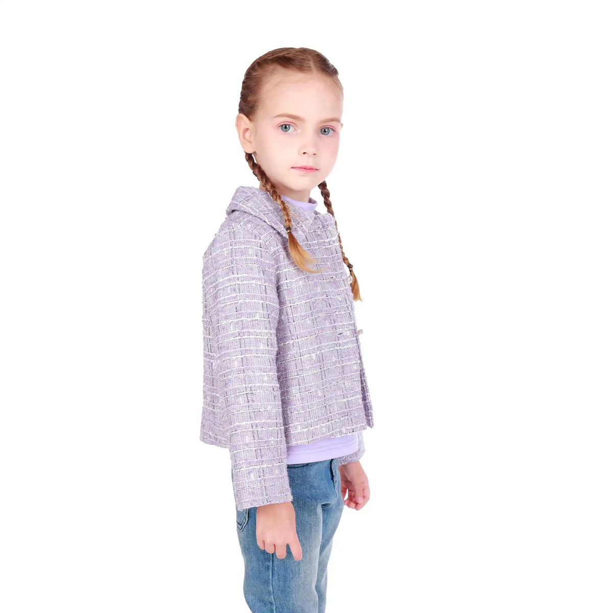 checked elegant jacket for girls image