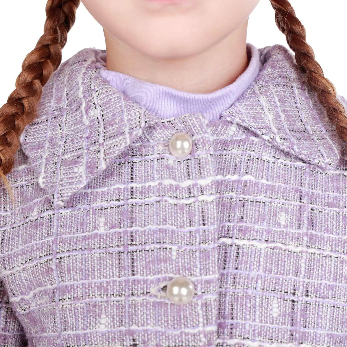 checked elegant jacket for girls image