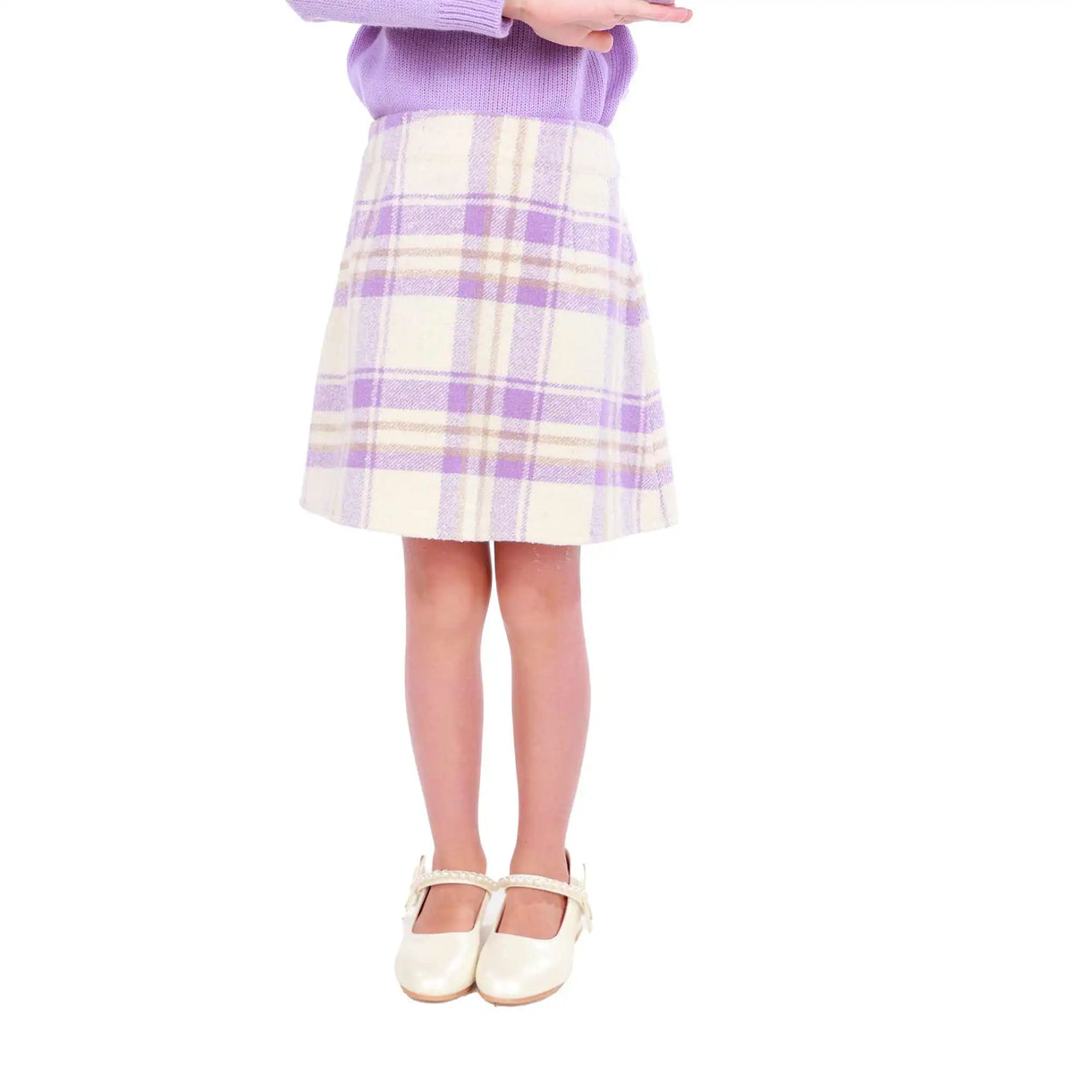 Skater Elegant Skirt For Girls 100 | 3Y Purple Checks 100 | 3Y,28,48,, Image