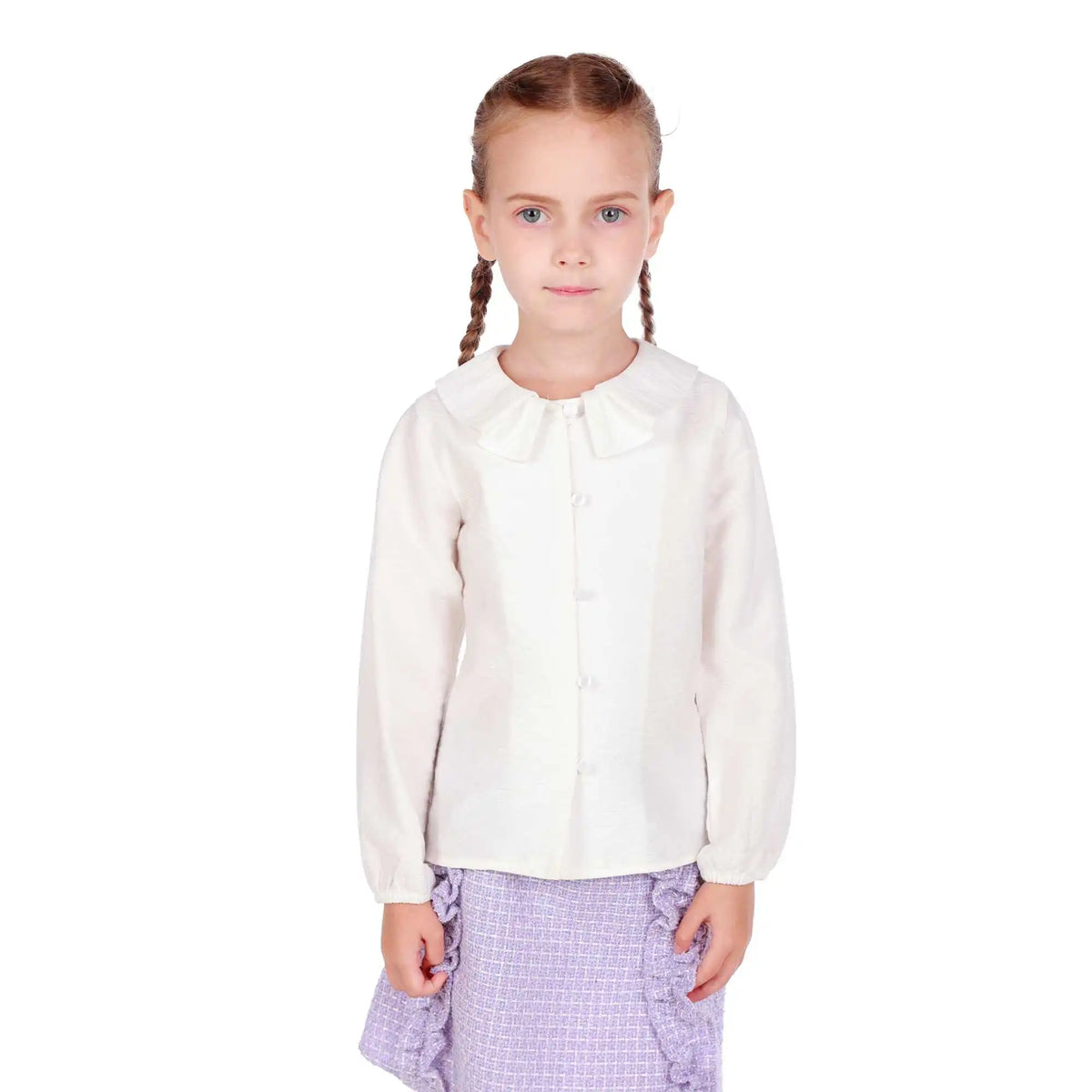 Jacquard Elegant Shirt For Girls Off White Image