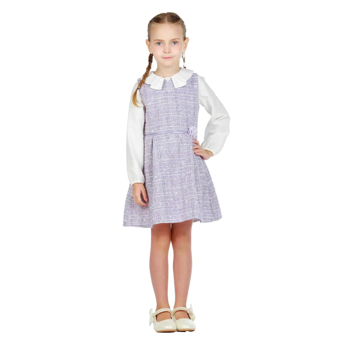 Checked Elegant Dress For Girls