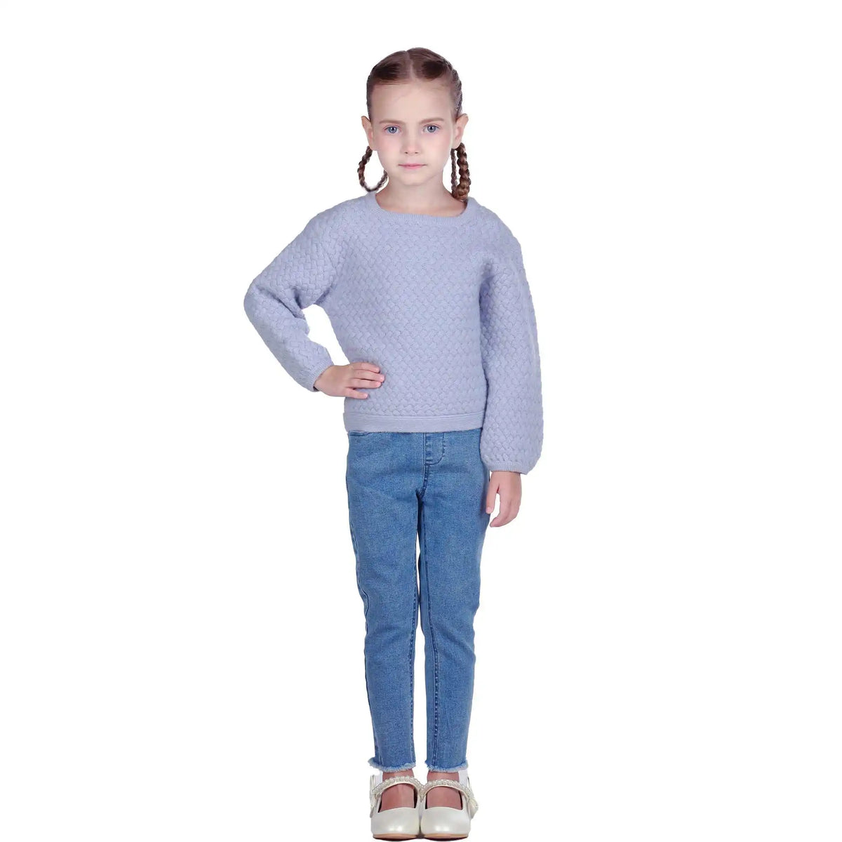 Jacquard Elegant Sweater For Girls