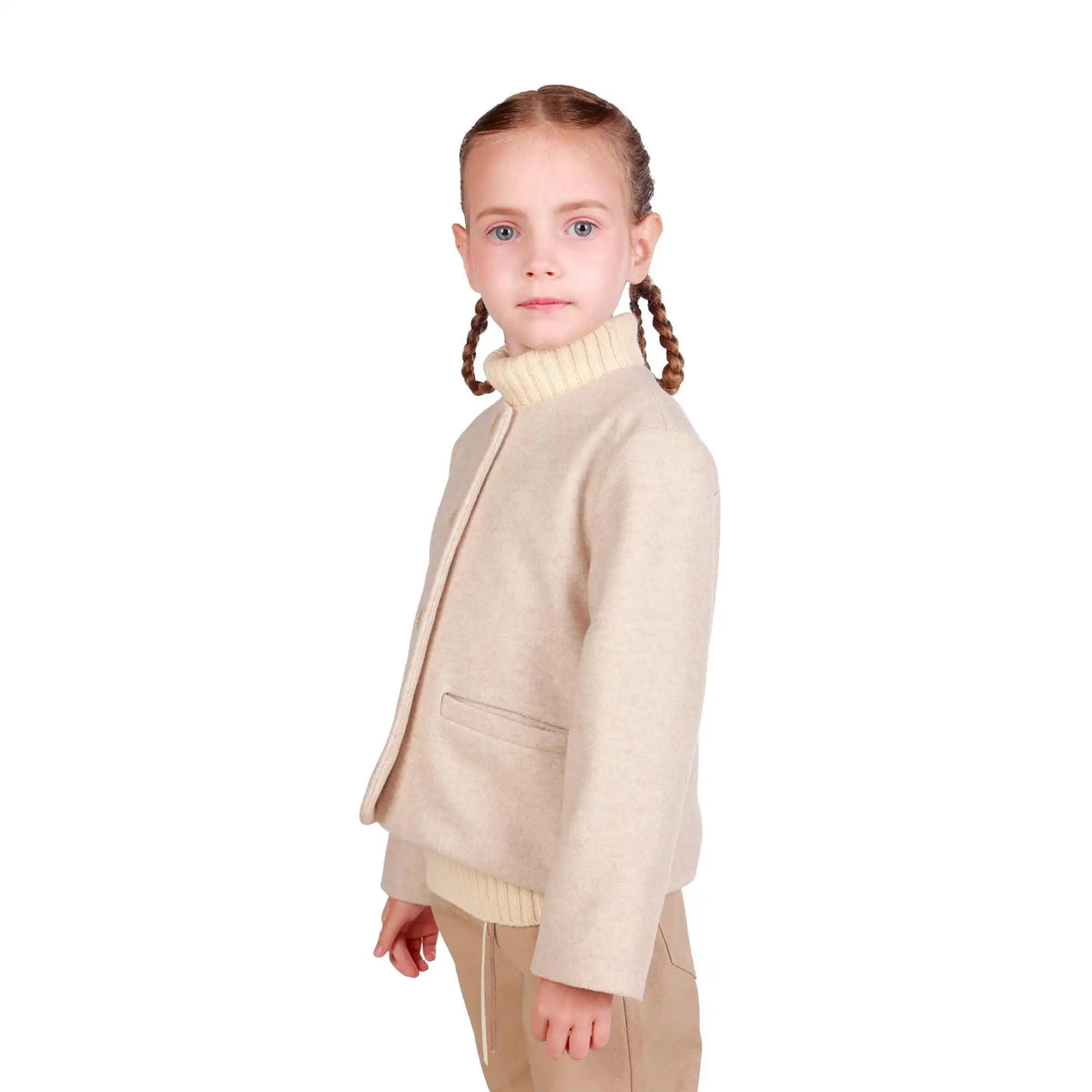 Solid Elegant Jacket For Girls Image