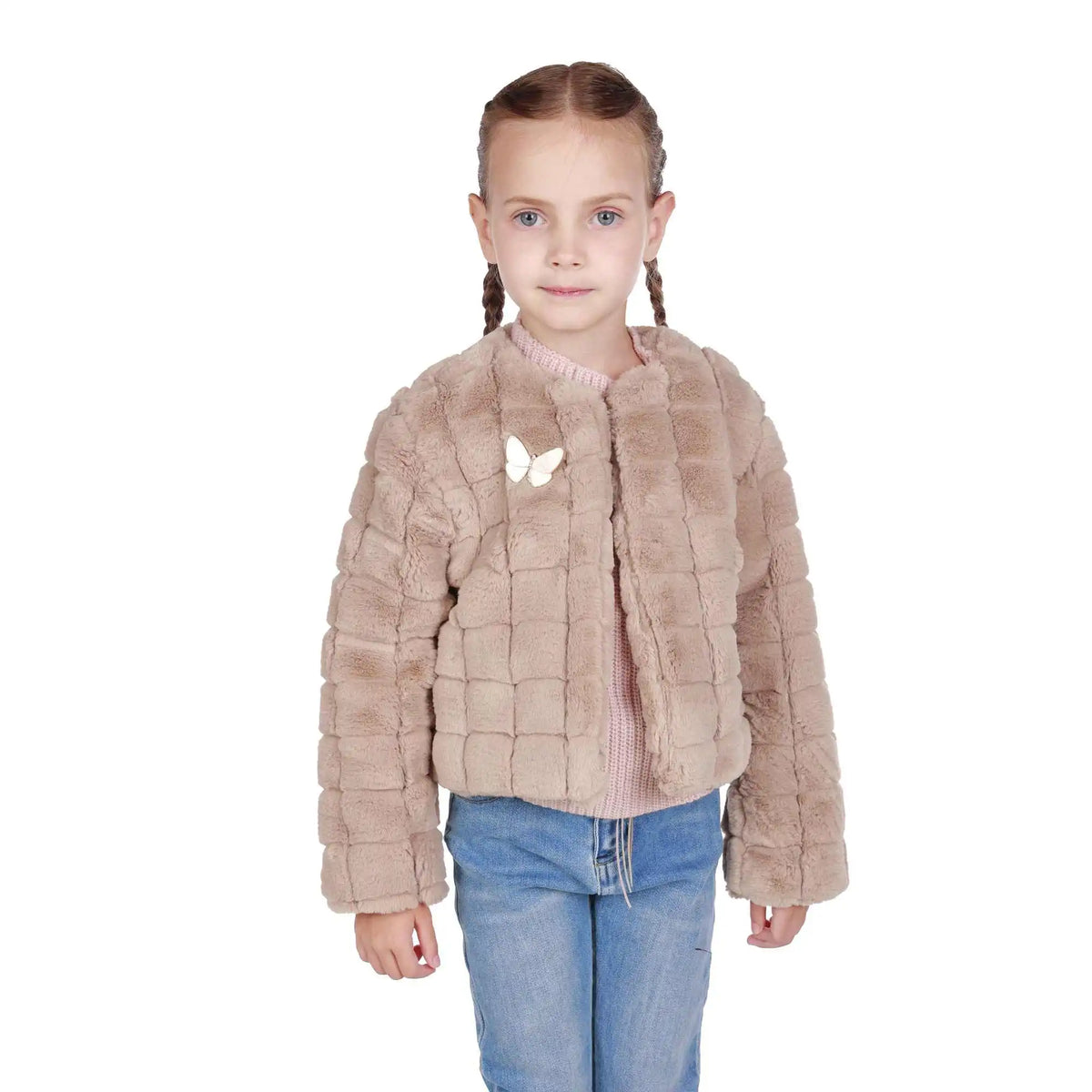 Solid Elegant Jacket For Girls 100 | 3Y Light Coffee 100 | 3Y,33,64,34, Image