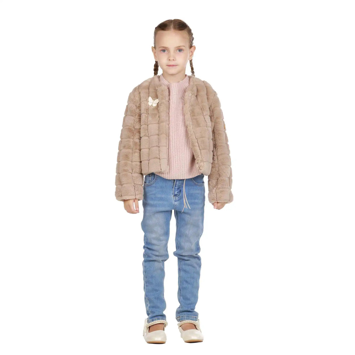 Solid Elegant Jacket For Girls Image