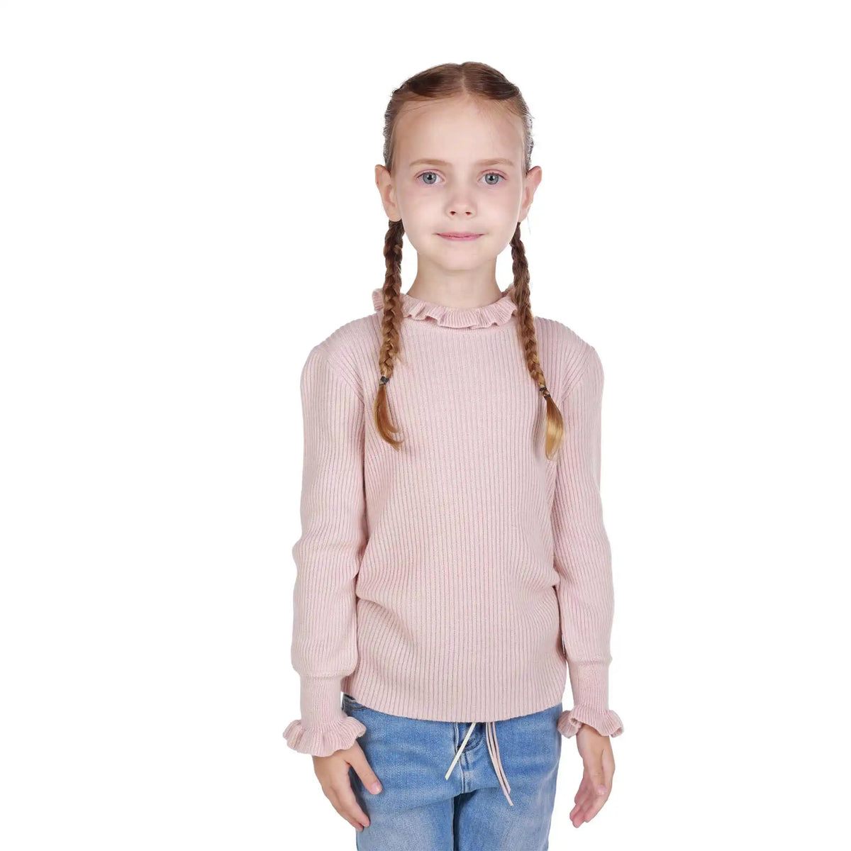 Plain Elegant Sweater For Girls 100 | 3Y Light Pink 100 | 3Y,40,52,34.5, Image