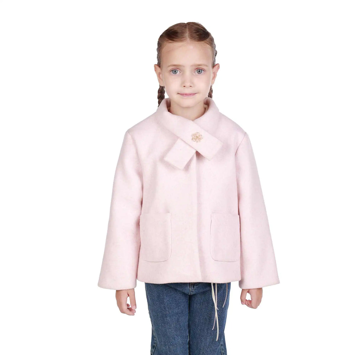 Solid Elegant Jacket For Girls 100 | 3Y Light Pink 100 | 3Y,40.5,72,35, Image