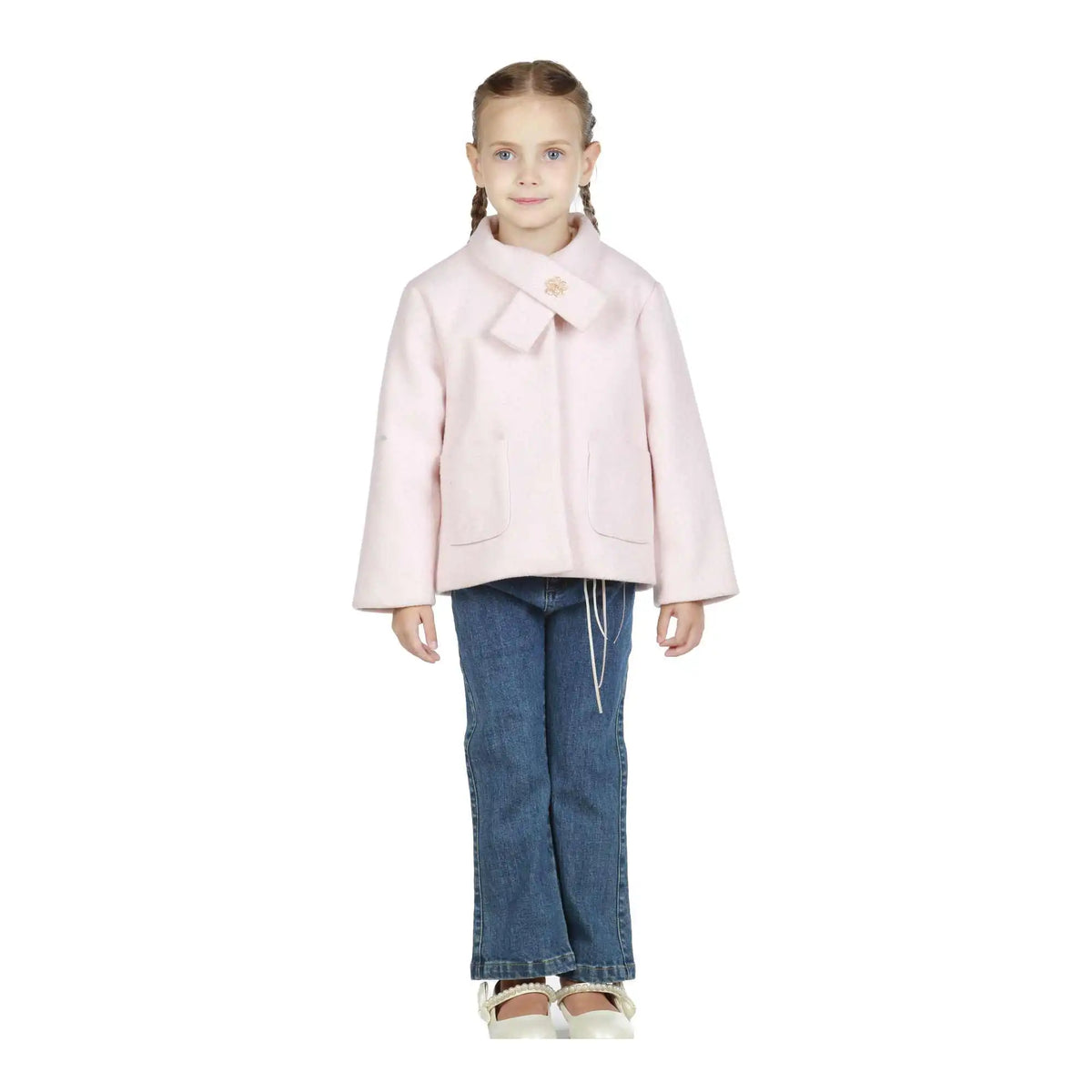 Solid Elegant Jacket For Girls Image