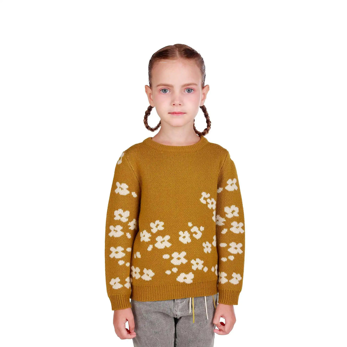 Elegant Sweater For Girls 120 | 5-6Y Yellow Green 120 | 5-6Y,45.5,68,41, Image