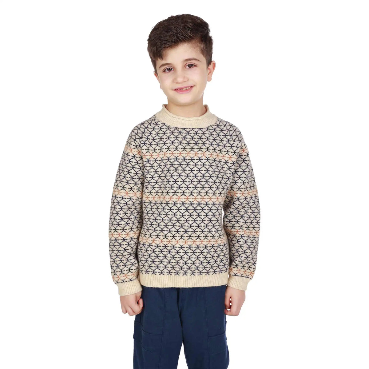 prominent print elegant sweater for boys image