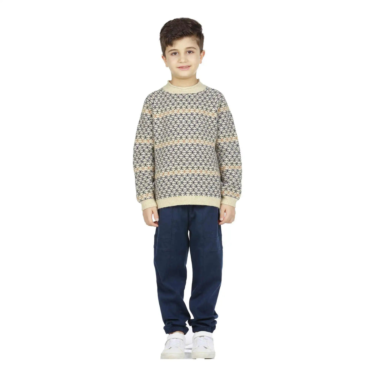 prominent print elegant sweater for boys image