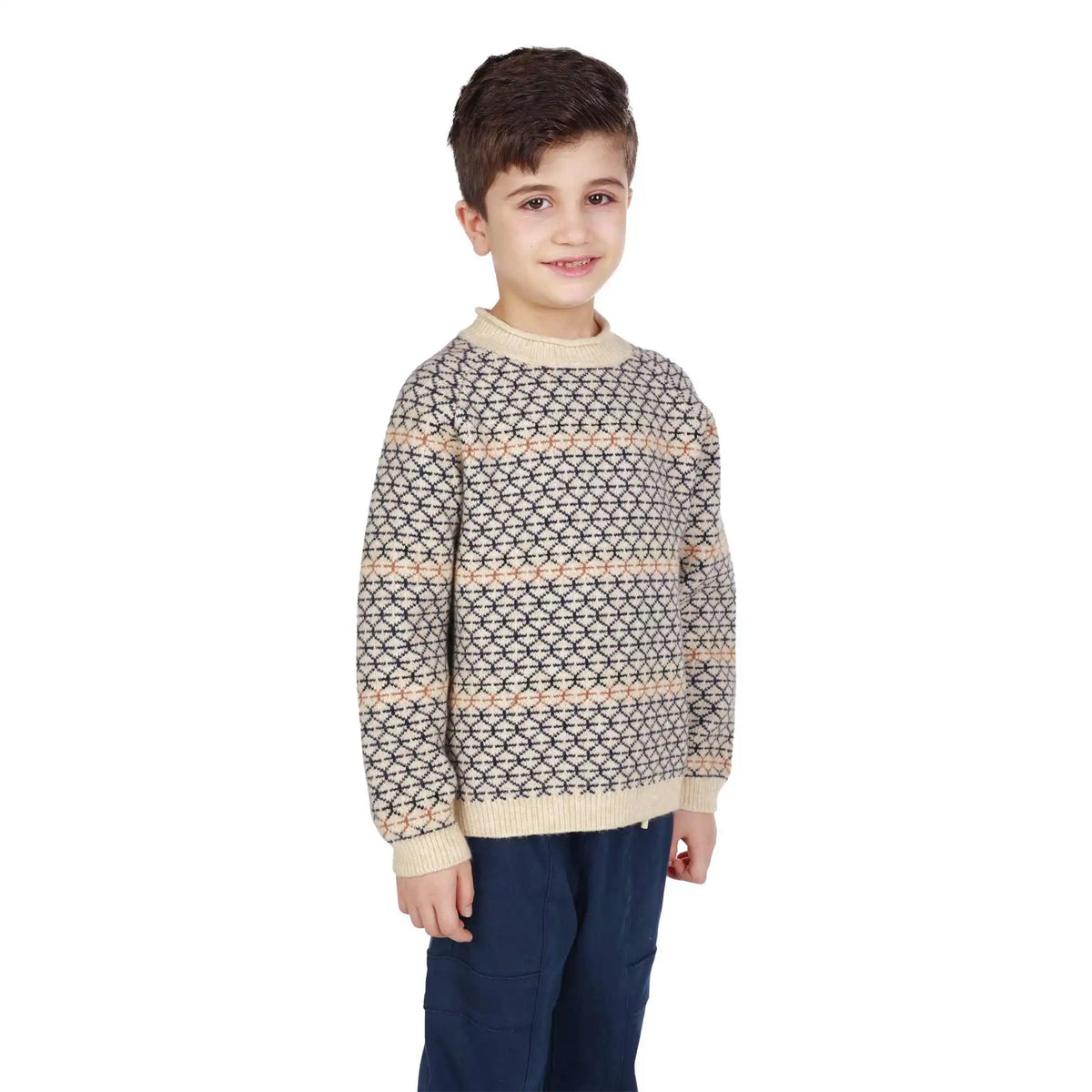 prominent print elegant sweater for boys image