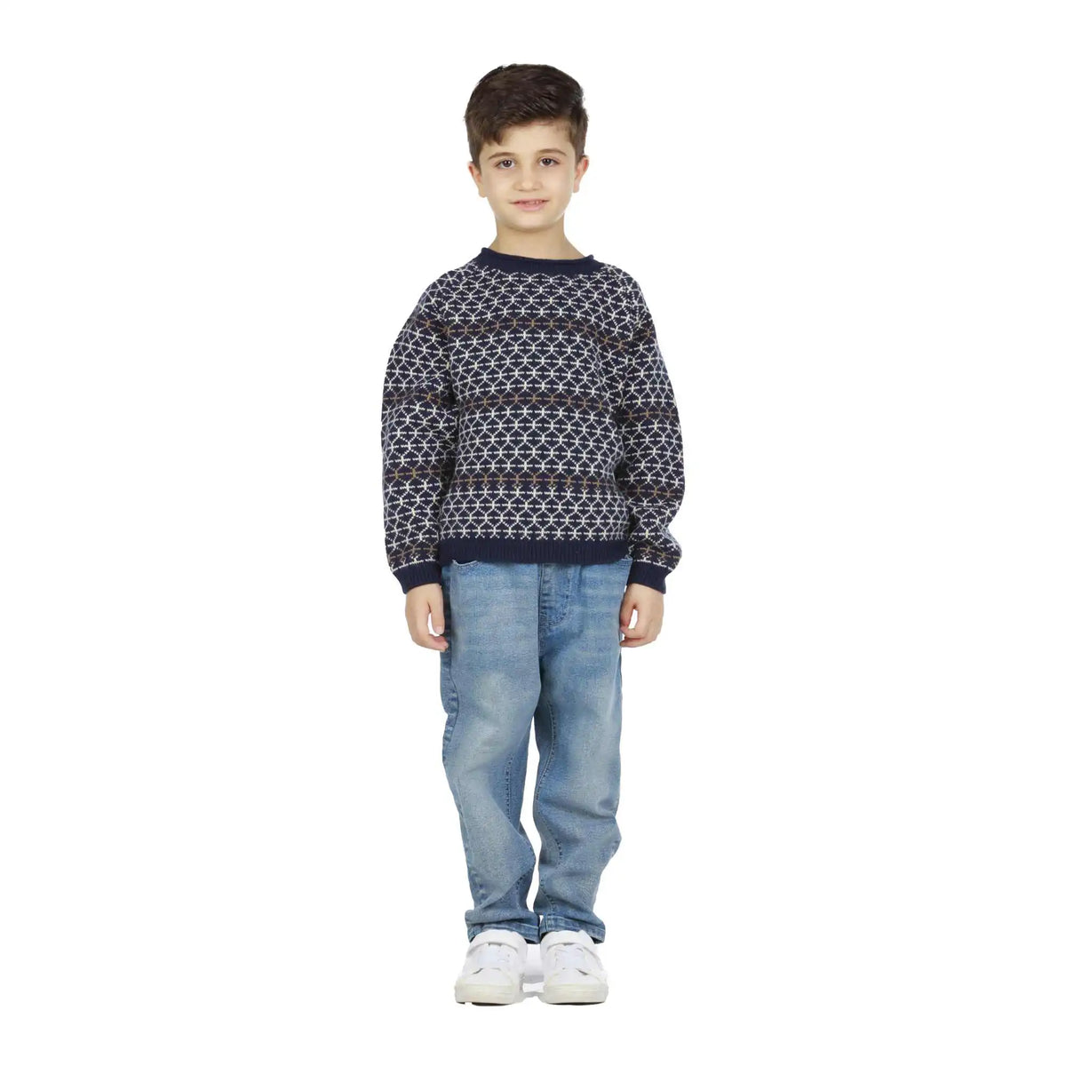 prominent print elegant sweater for boys image