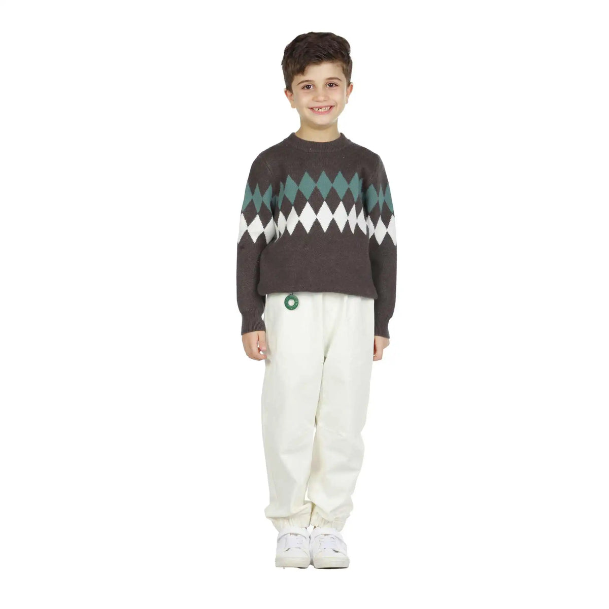 prominent print elegant sweater for boys image