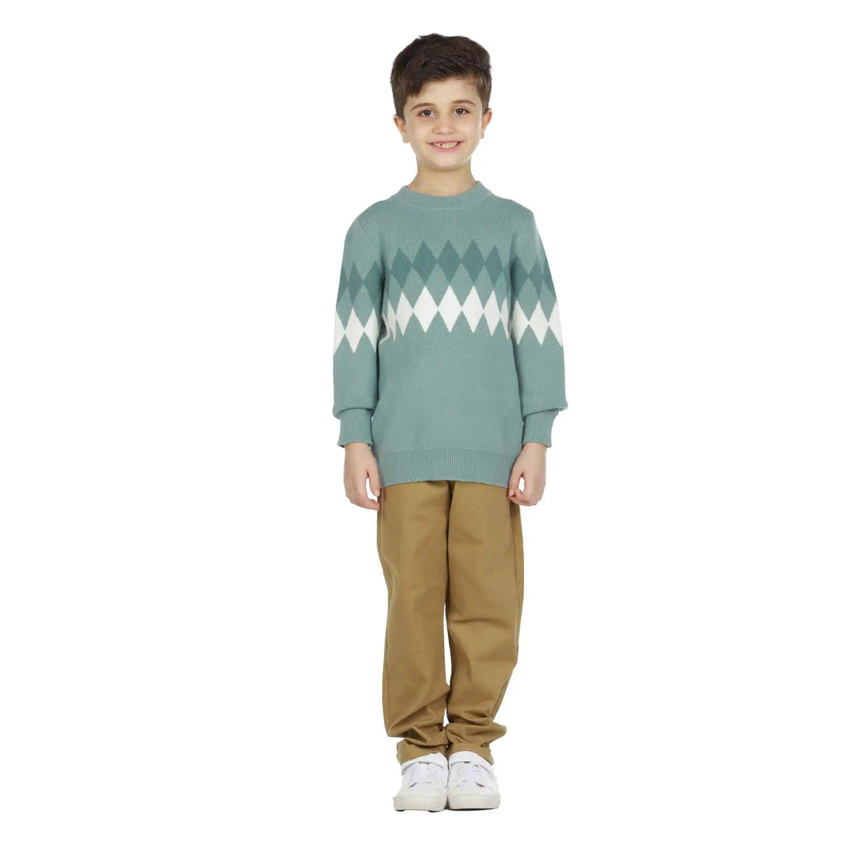 prominent print elegant sweater for boys image