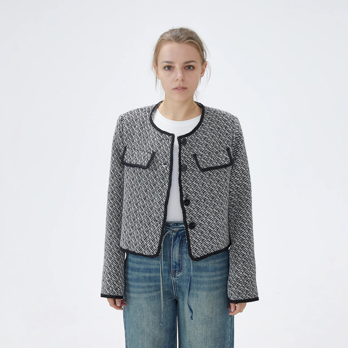 Checked Casual Jacket For Women