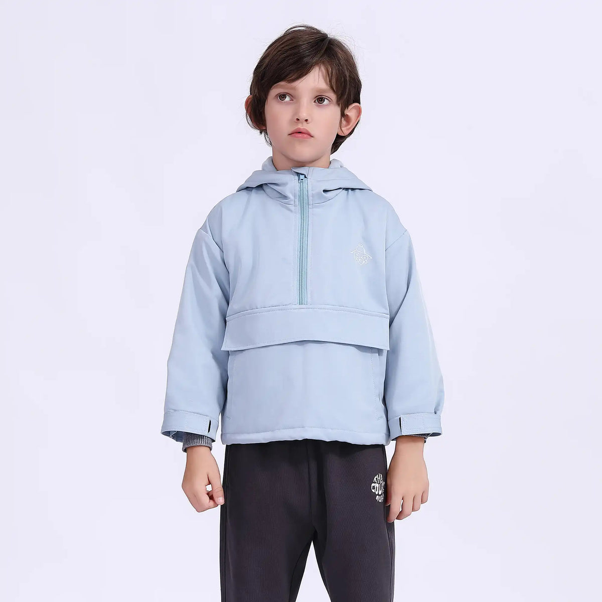 Embroidery Casual Blouse For Boys 150 | 10-11Y Gray Blue 150 | 10-11Y,59,98,47.8, Image