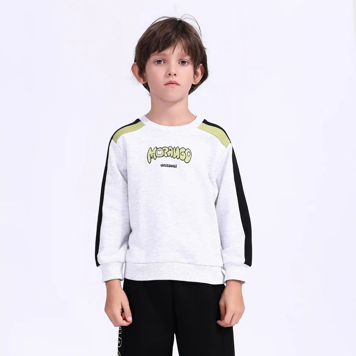 Color-Blocked Casual Pullover For Boys 100 | 3Y Light Gray 100 | 3Y,39.5,65,32.5, Image